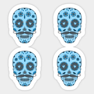 Blue and Grey Day of the Dead Candy Skulls Sticker